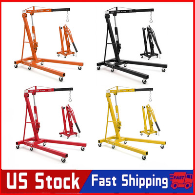 2 Ton Heavy Duty Folding Hydraulic Engine Hoist, Cherry Picker Shop Crane Lift
