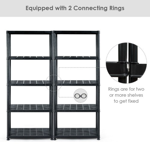 2 PCS 5-Tier Ventilated Shelving Storage Rack Free Standing Multi-Use Shelf Unit - Picture 6 of 10
