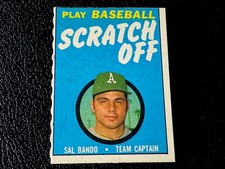 1970 Topps Scratch-Off Play Baseball Sal Bando Oakland Athletics • Unscratched •