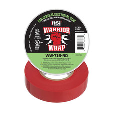 WarriorWrap 3/4" x 60ft Vinyl Electrical Tape 7 Mil Red Heavy Duty Insulation