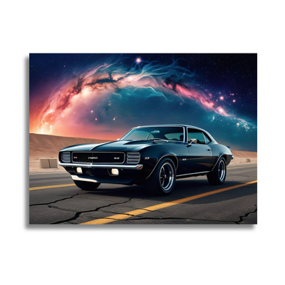Leinwandbild - Auto - Ambient Design - Man Cave Wandbild - Interieur Dekor
