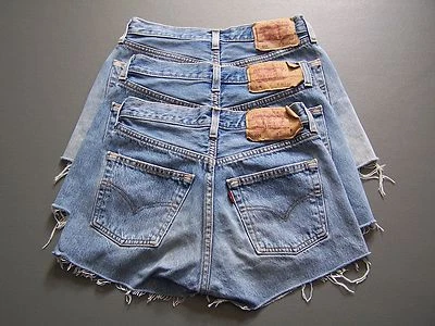 LEVIS 501 SHORT A GRADE DENIM TAILLE HAUTE TAILLES 6 -20 6K VENTES RAPIDES GRATUITES P&P - Photo 1/4