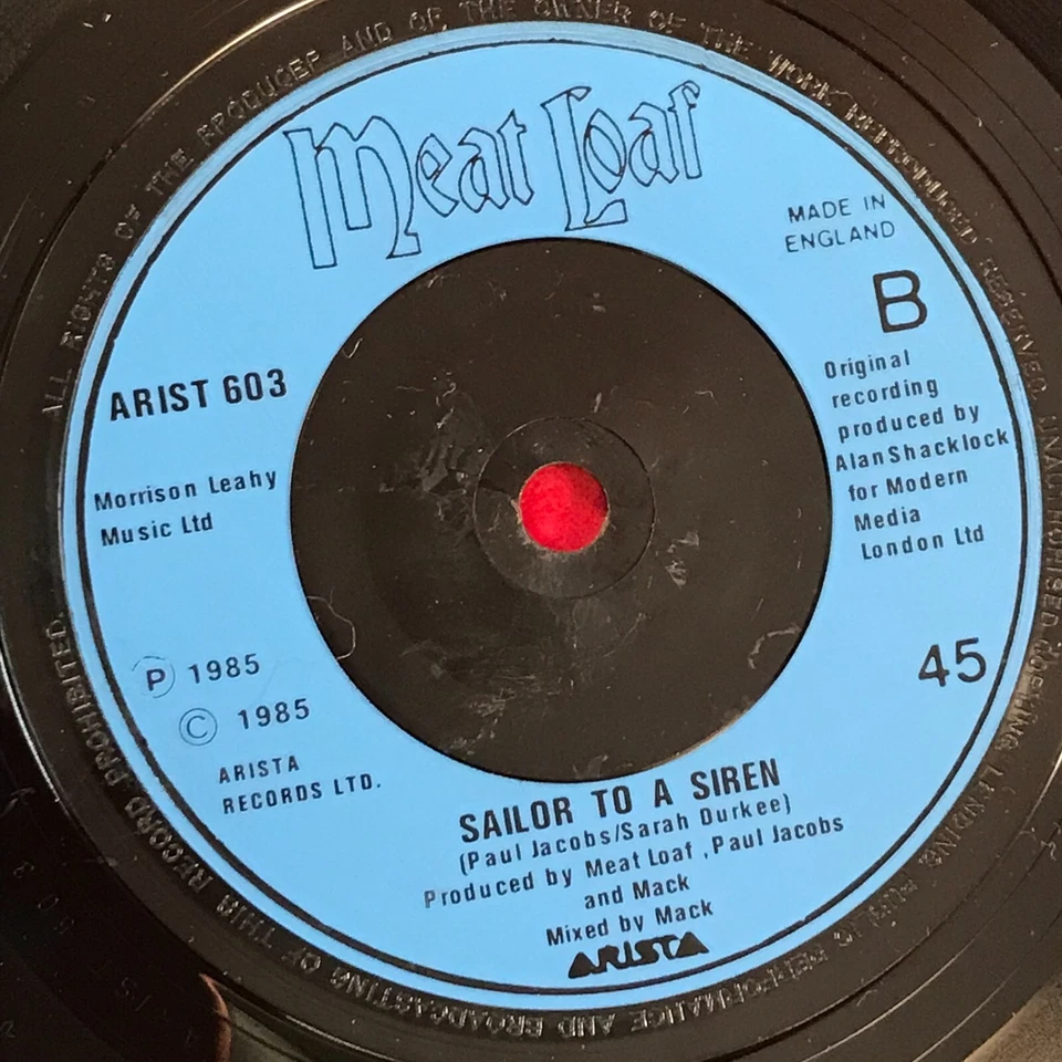 MEAT LOAF Piece Of The Action 1985 UK 7" vinyl single original Sailor To A Siren - Image 3 of 4