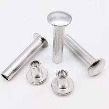10/50pcs M2-M6 GB873 Aluminum Round Flat Truss Head Half Semi Hollow Shank Rivet