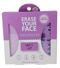 Erase Your Face Reusable Makeup Removing Cloths For Sensitive Skin 2 Cloths