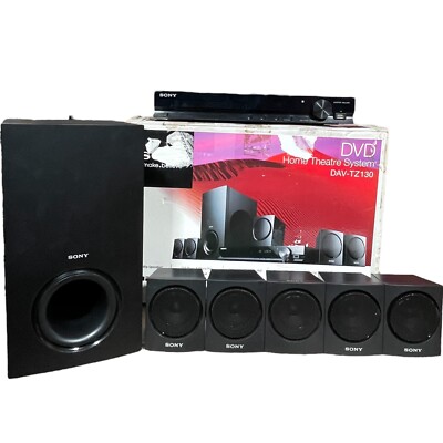 Sony DAV-TZ130 DVD Surround Home Theater Receiver With Sony SS-WS103 No Remote