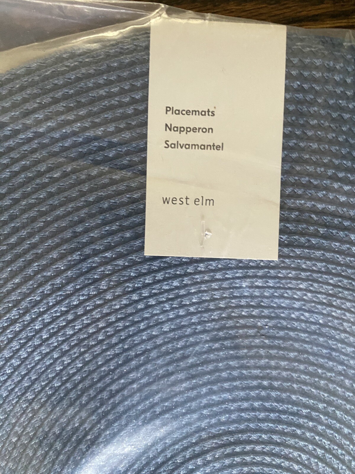 WEST ELM 6 Regal Blue 15" Polypropylene Round Woven Placemats eBay