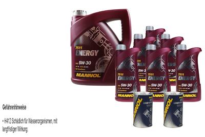 10L Motoröl MANNOL Energy 5W-30 2x MANNOL Leak-Stop ADDITIV