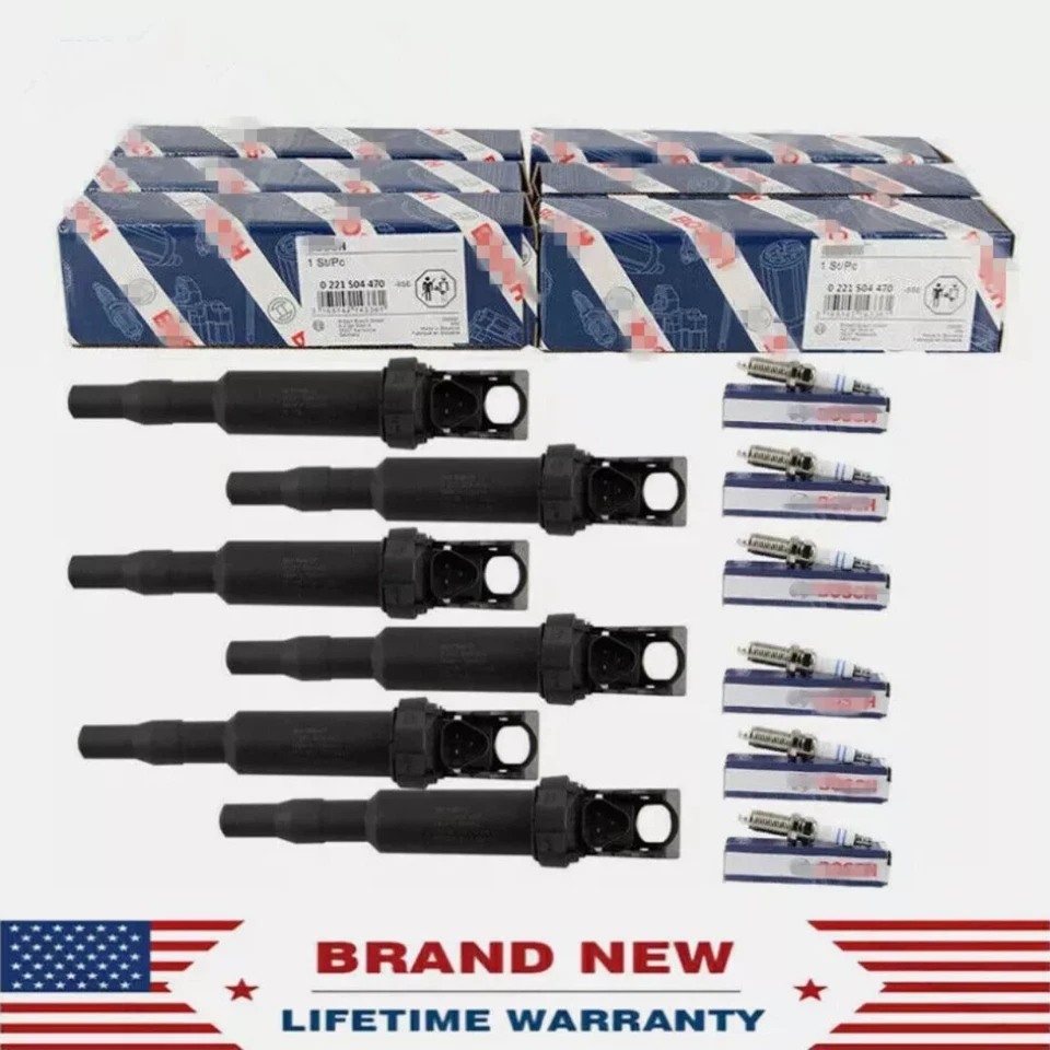 New 6 Pack Ignition Coil Spark plugs for BMW 128i 328i 335i 528i 535i X5 UF592 - Изображение 2 из 4