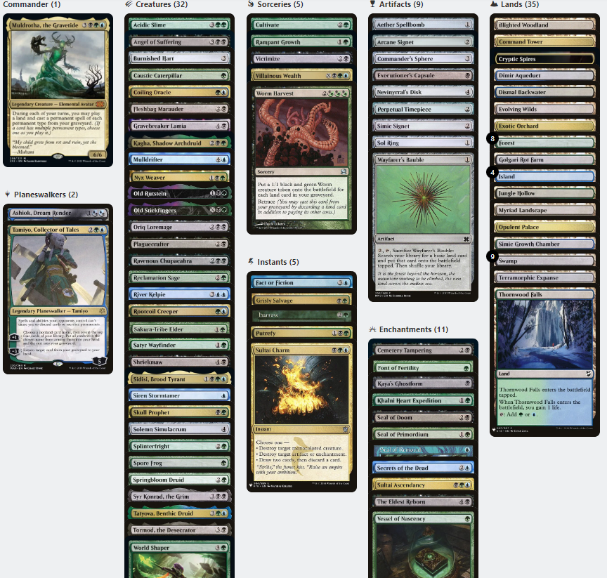 Muldrotha, the Gravetide GRAVEYARD RECURSION Magic MTG Custom Commander Deck 