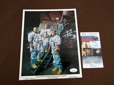 FRANK BORMAN APOLLO 8 ASTRONAUT SIGNED AUTO PRIME CREW NASA LITHO PHOTO JSA  