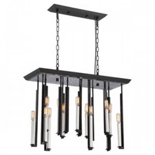 Nuvo Zanzibar 16 Light Textured Black Antique Nickel Chandelier Orig $990