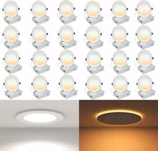 24 Pack 4 Inch Ultra-Thin LED Recessed Ceiling Light with Junction Box DIMMABLE