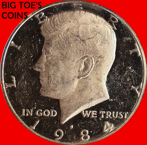 1984-S CLAD PROOF KENNEDY HALF DOLLAR, BEAUTIFUL PROOF COIN, FAST SHIPPING