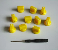 10x Guitar AMP Effect Pedal Knobs Davies 1510 Style Pointer Knob Yellow