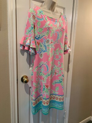 Pappagallo Dress (NEW w/ Tags) Size(M) The Erika Dress-Paradise Pink Multi color