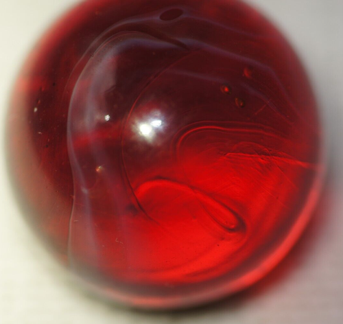 Red Christiansen Agate (?) Transparent Swirl/Slag Toy Marble, RARE HTF, #107 - Picture 6 of 9