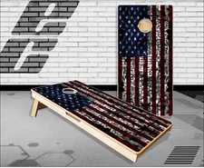 American Flag Cubed Cornhole Boards Bean Bag Toss Game