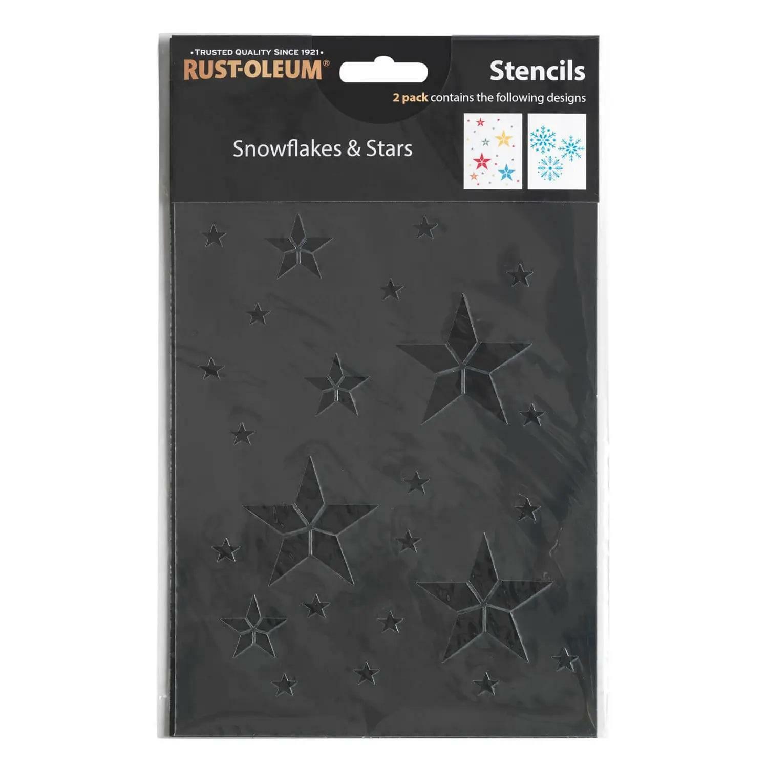 Rust-Oleum Stencil Snowflakes & Stars Shapes - Pack of 2 Stencils