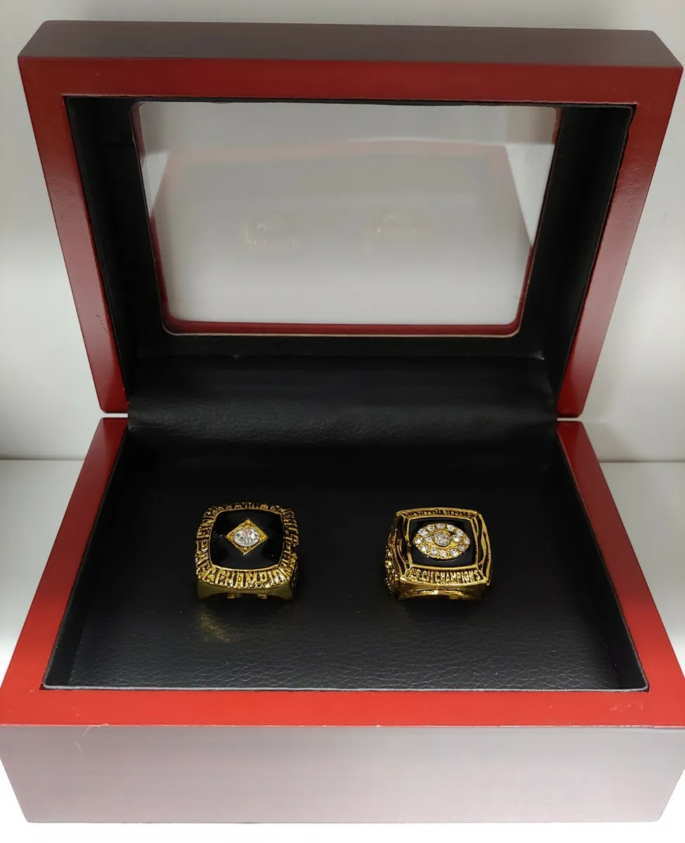 Cincinnati Bengals - AFC Championship 2 Ring Set With Wooden Display Box