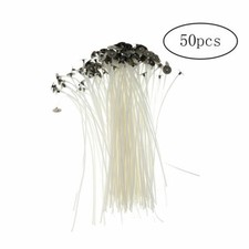 50pcs Candle Wicks for Candle Natural Cotton Core Wicks w/ Sustainers 15cm