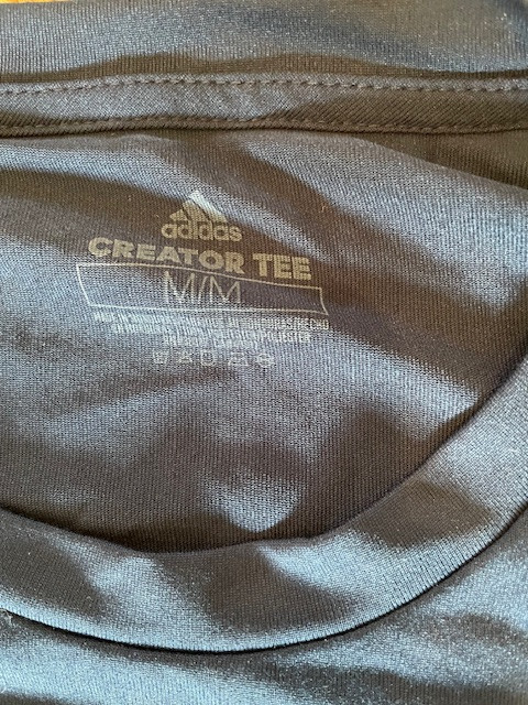 NEW!! Mens Adias Creator Tee MED  Blue w/White Logo!