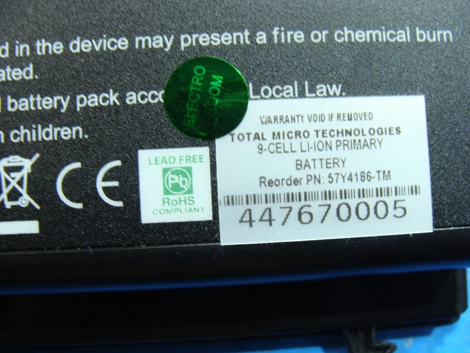 Batería Lenovo ThinkPad 14” T430 11.1V 96.6Wh 8700mAh IBMT510H 57Y4186-TM Foto 3 de 3