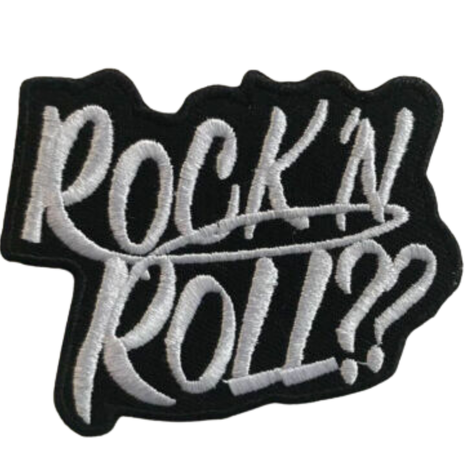 Rock n Roll Embroidered Iron-On or Sew-On Black Patch  