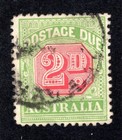 Australia 1909 2p green & carmine Postage Due, Scott J41 used, value = $6.00 — photo 1