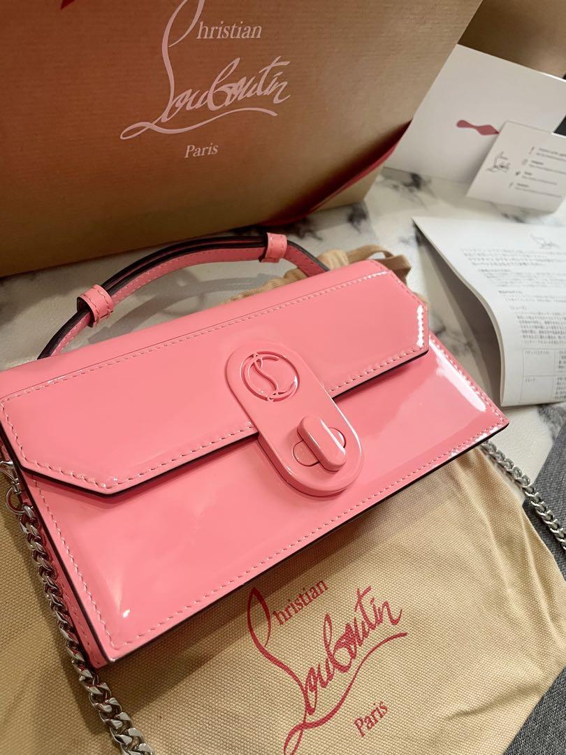 Christian Louboutin Elisa Baguette Hand Bag enamel Pink 3x18.5x5 