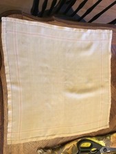 Vintage hankie handkerchief Gold with lines stitching