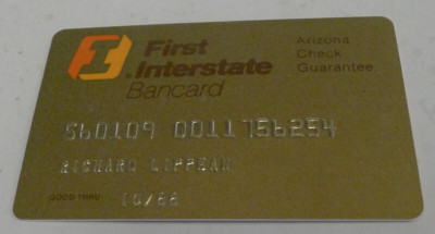 First Interstate Bancard Gold Check Card - Signed Vintage Expired ...