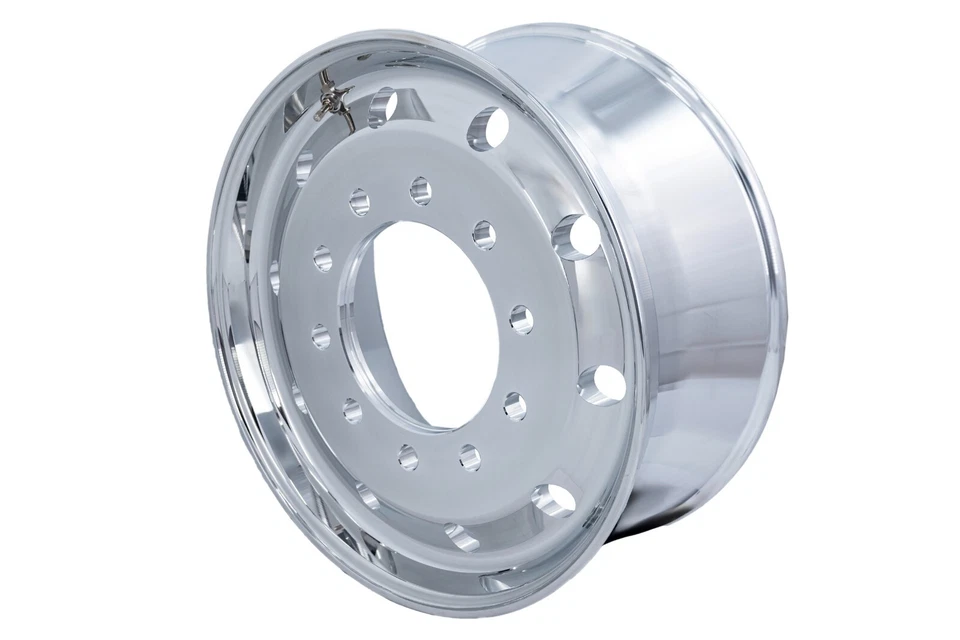 Truck Wheel Flat Face 22.5 x 9 Polished Front Hub Pilot 1pc. - Image 2 of 4