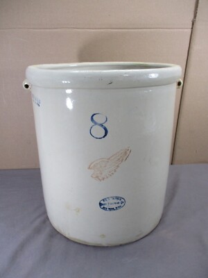Antique Vintage 8 Gallon RED WING STAMP Union Stoneware Crock