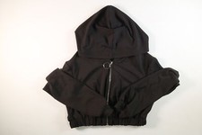 Womens Shein Black Long Sleeve Full Zip Hoodie Small EUC