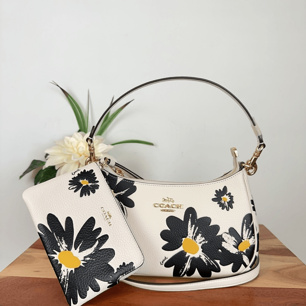 NWT Coach Teri Shoulder Bag and Corner Zip Wristlet With Floral Print