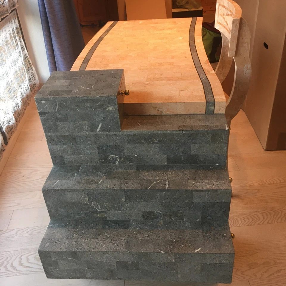 Schreibtisch Marmor, sehr schwer, länge circa 1,50 m, Breite 60 cm, Höhe 76 cm - Bild 2 von 4