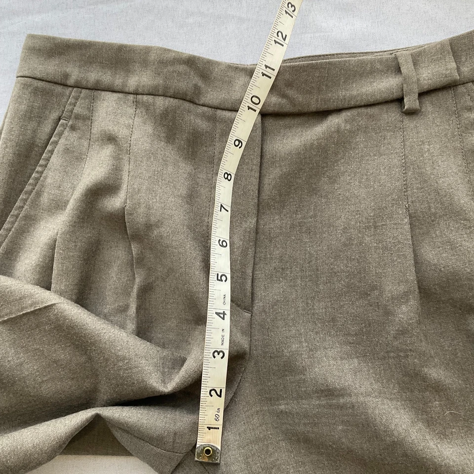 Винтажный Gunex Италии серый шерсти кашемир широкие ноги брюки женщин 4 сложенный кромки со складками - Изображение 4 из 4