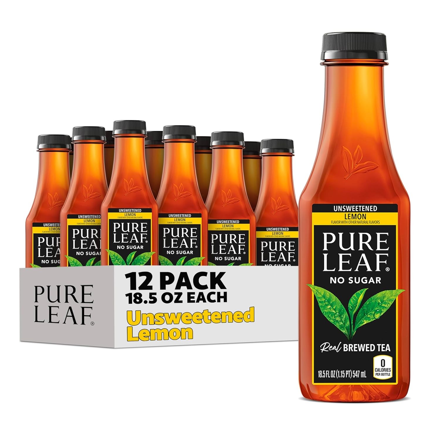 Pure Leaf Iced Tea, Unsweetened Real Brewed Tea, Zero Sugar 