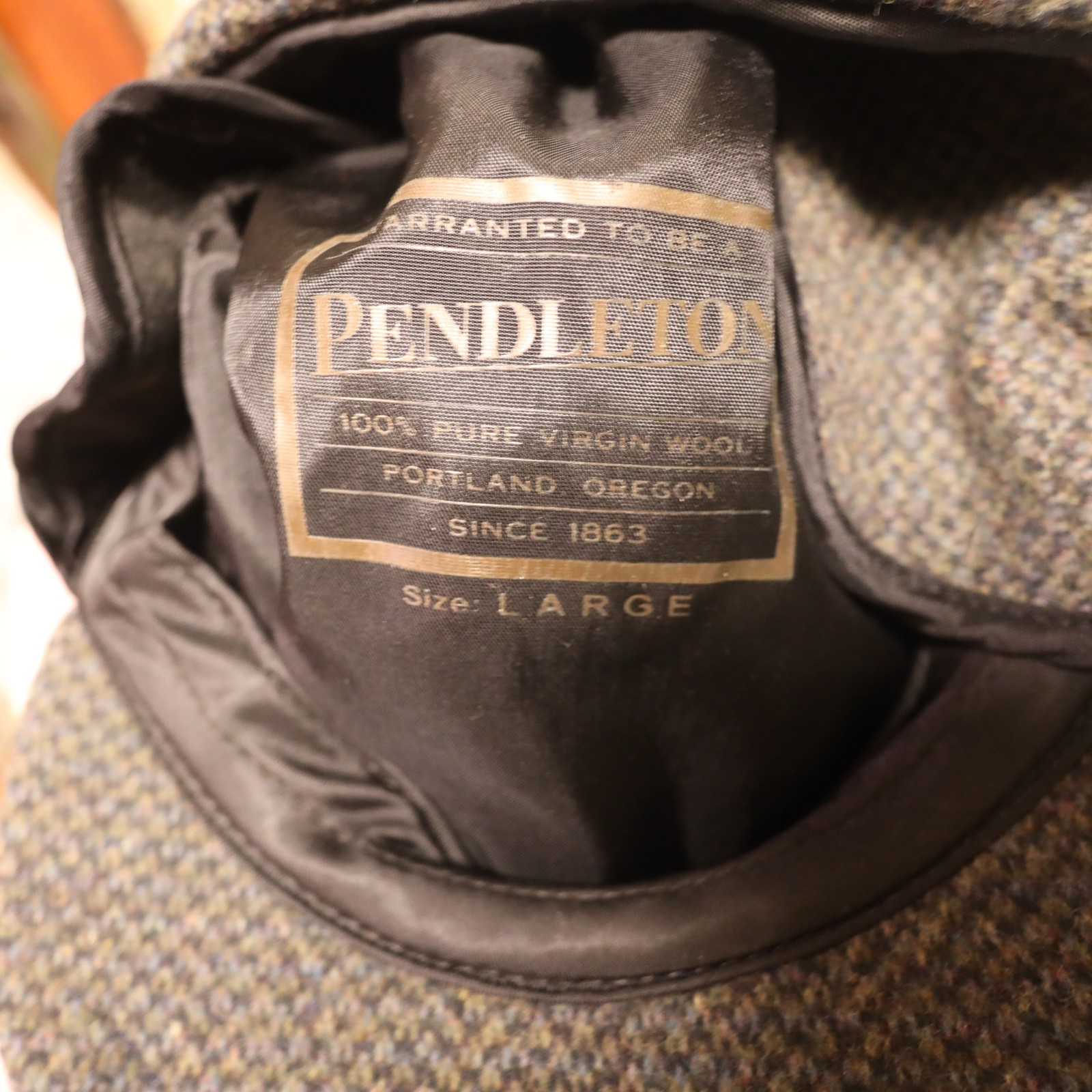 Pendleton Brown Herringbone Virgin Wool Cabbie/Ne… - image 7