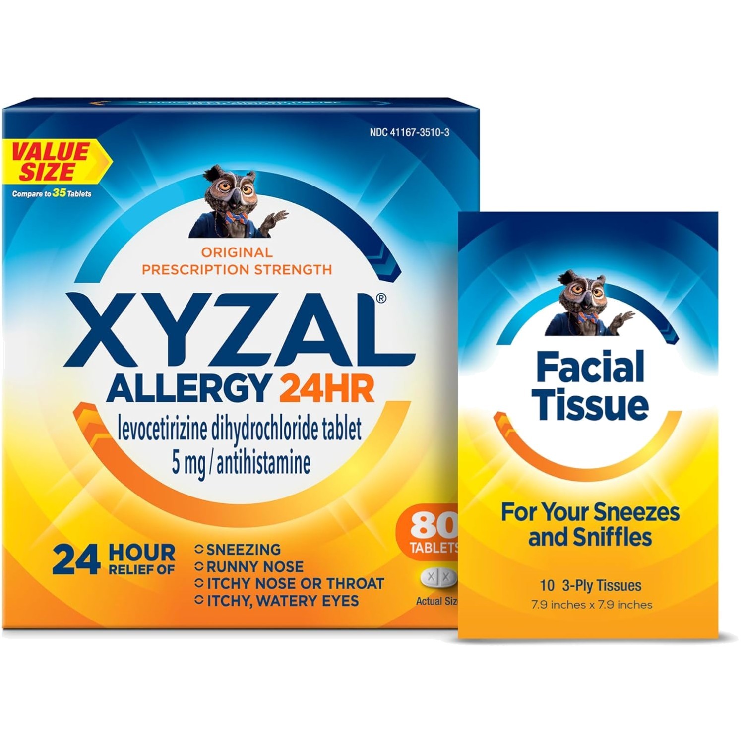 24-Hour Allergy Relief with Bonus Tissues - Prescription Strength Antihistamine