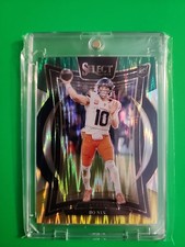2025 Panini Select Concourse Green & Yellow Shock Prizm Bo Nix