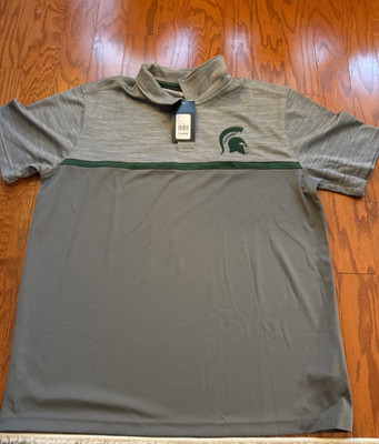 MENS MICHIGAN STATE SPARTANS POLO Shirt Gray Captivating NCAA XL  NWT