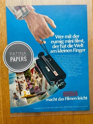 1972 Eumig mini macht das Filmen leicht Kamera Vintage Ad Retro Werbung Reklame