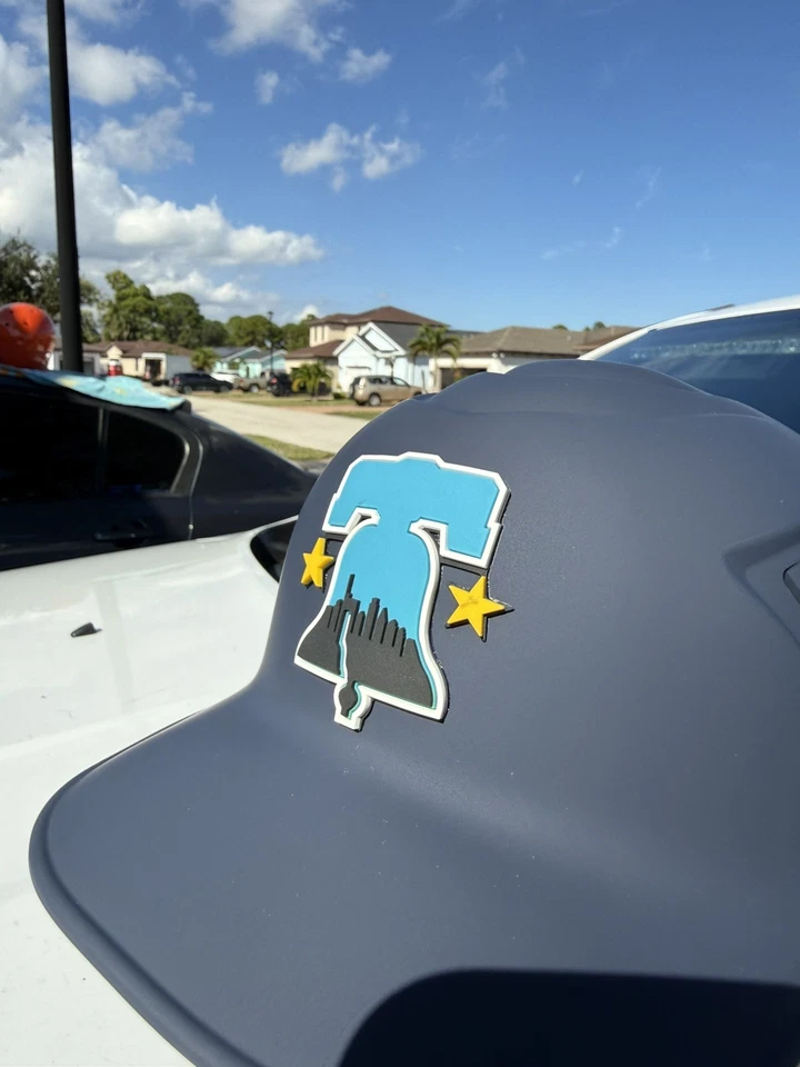 PHILADELPHIA PHILLIES CITY CONNECT COACHES/CATCHER CUSTOM RAWLINGS HELMET - Image 3 of 4