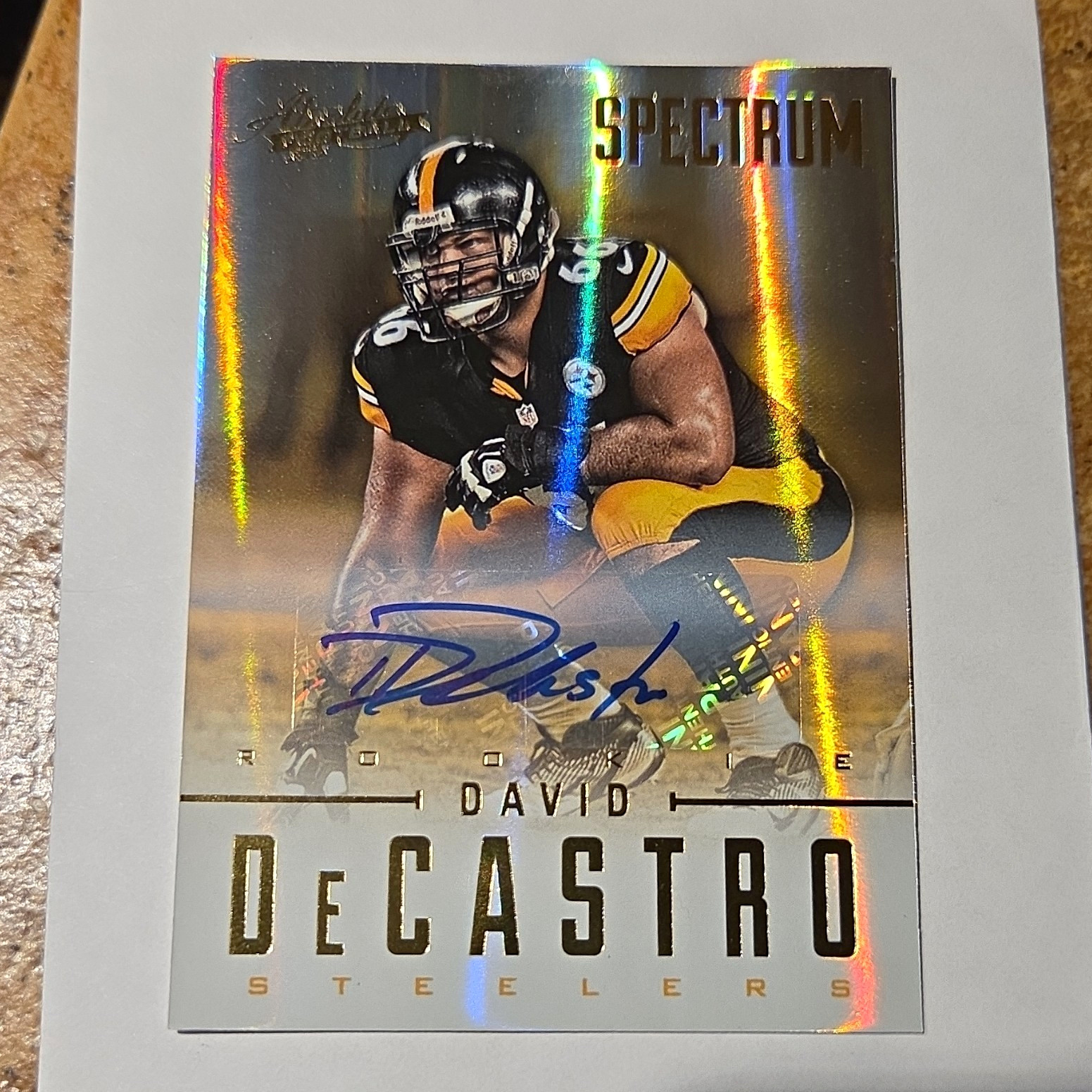 David DeCastro Panini Absolute #124 Spectrum Gold Autograph