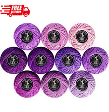 Crochet Thread 10 Balls Purple Series Size 8 for Embroidery Cross Stitch