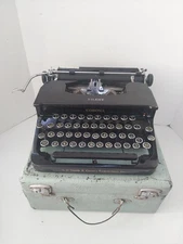 Vintage 1934 LC Smith & Corona Silent Flat Top Portable Typewriter & Case READ**