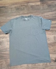 Kenneth Cole Tech Pocket Tee Crew 4 Way Stretch Active Shirt Gray Mesh...