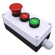 Momentary Start Stop Switch Push Button + 1NC Red Latching Stop Switch Statio...
